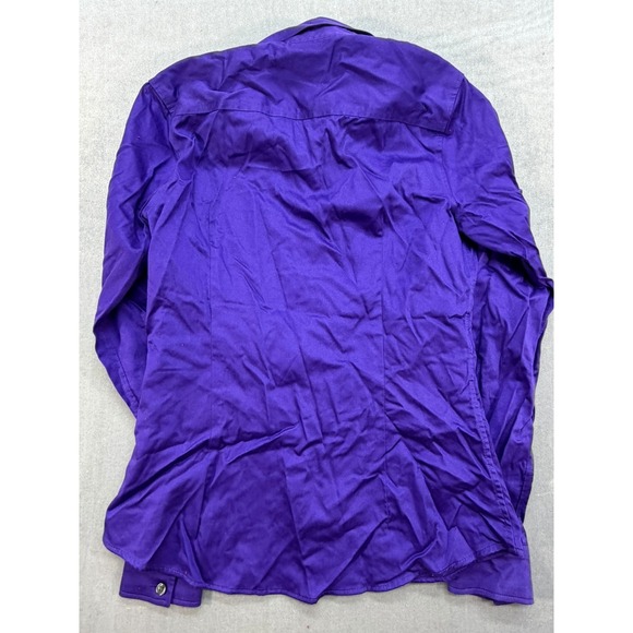 Vintage Banana Republic Women Non-Iron Fitted Dress Shirt Blue Size 4 Stretch - Picture 7 of 11